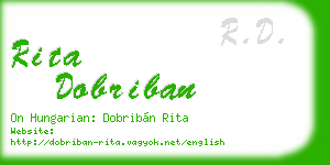 rita dobriban business card